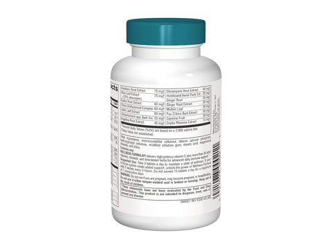 Vitamin supplement bottle with a blue cap on a white background