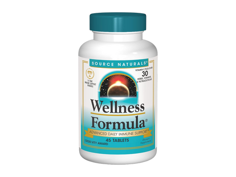 Wellness Formula supplement bottle with Source Naturals label on a white background