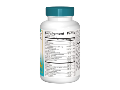 Supplement bottle with label showing 'Supplement Facts' on a white background