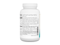 White supplement bottle with label on a white background