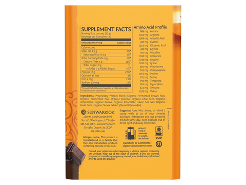 Supplement Facts: Nutrition facts and ingredients for Classic Plus Chocolate Protein