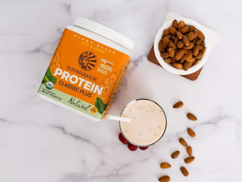 Sunwarrior Classic Plant Protein, Unflavoured & Organic shake