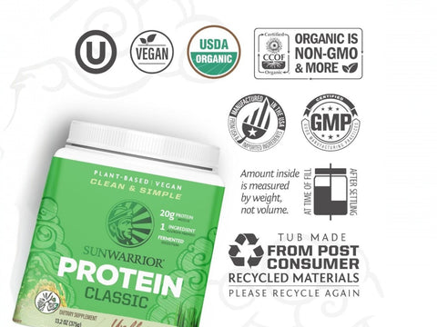 Sunwarrior Organic Brown Rice Protein Powder, Unflavoured