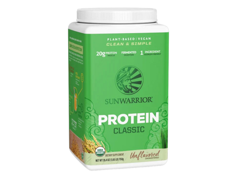 Sunwarrior Organic Brown Rice Protein Powder tub, unflavoured 750g