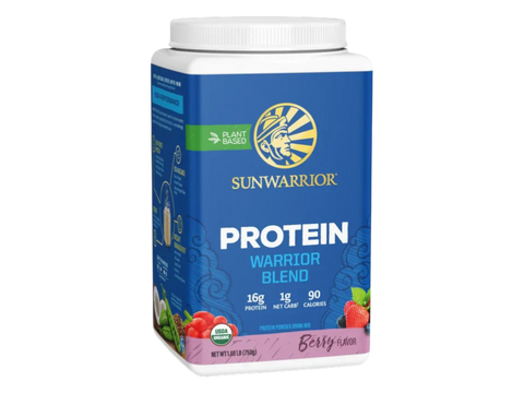 unwarrior Organic Plant-Based Protein Powder tub, berry flavour 750g.