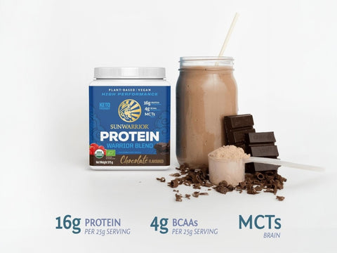 Sunwarrior Plant-Based Protein Powder, Chocolate Flavoured 375g