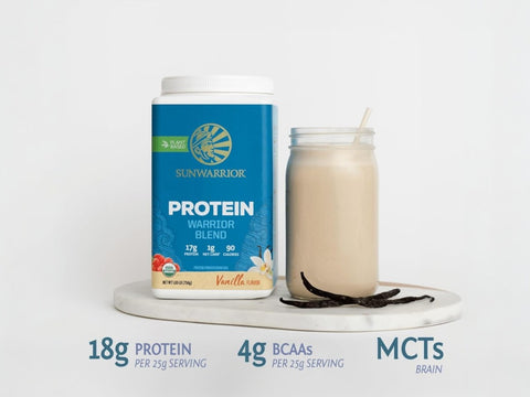 Sunwarrior Plant-Based Protein Powder, Vanilla Flavoured 750g.
