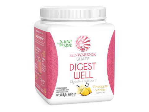Sunwarrior Shape Digest Well supplement container on a white background