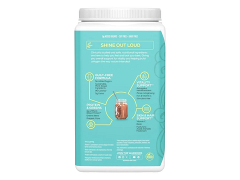 Supplement facts and ingredients list for Sunwarrior Shape Vanilla