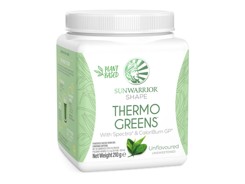 Sunwarrior Thermo Greens supplement container on a white background