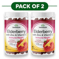 Swanson Elderberry with Zinc & Vitamin C Lemon Raspberry 60 Gummies Pack of 2