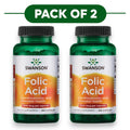 Swanson Folic Acid 800mcg 250 Capsules Pack of 2