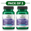 Swanson Triple Magnesium Complex 400mg 30 Vegan Capsules Pack of 2