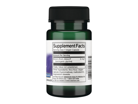 Swanson Albion Boron Bororganic Glycine 6mg - 60 Vegan Capsules
