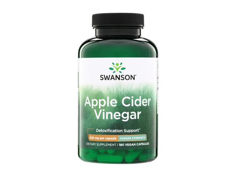 Swanson Apple Cider Vinegar supplement bottle on a white background