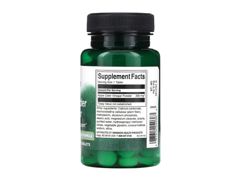 Green supplement bottle with label on a white background