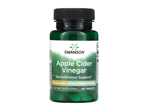 Swanson Apple Cider Vinegar supplement bottle on a white background