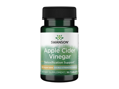 Swanson Apple Cider Vinegar supplement bottle on a white background
