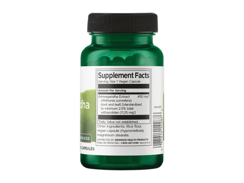 Green supplement bottle with label on a white background