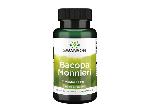 Swanson Bacopa Monnieri supplement bottle on a white background