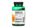 Green supplement bottle with label on a white background
