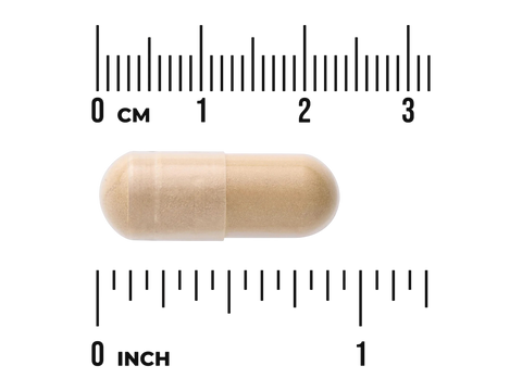 Swanson Bergamot Extract 500 mg Standardized Veggie Caps – 30 Count capsule size comparison with measurement scale