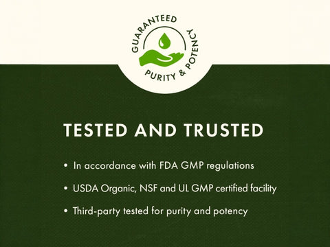 Swanson Catuaba Bark Supplement 465 mg – 120 Count tested and trusted purity and potency infographic