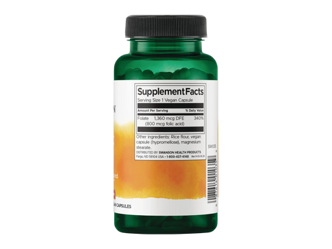 Swanson Folic Acid 800mcg Capsules - 250 Count