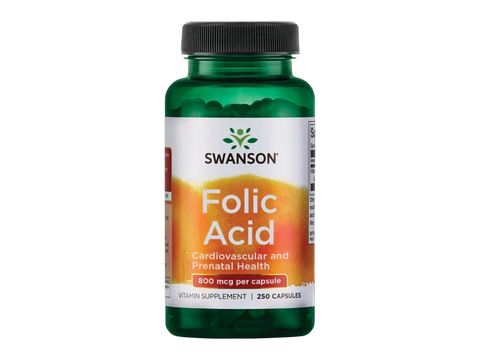 Swanson Folic Acid 800mcg Capsules - 250 Count