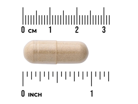 Swanson Full Spectrum Ashwagandha 450 mg Vegan Capsules – 100 Count capsule size comparison with measurement scale