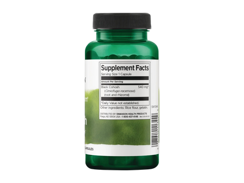 Green supplement bottle with label on a white background