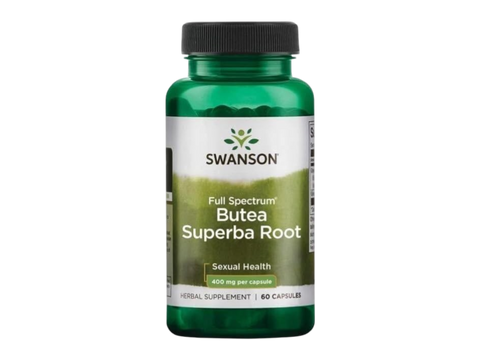 Swanson Full Spectrum Butea Superba Root 400 mg Capsules – 60 Count herbal dietary supplement bottle front label