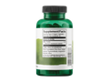 Green supplement bottle with label on a white background