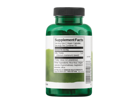 Green supplement bottle with label on a white background