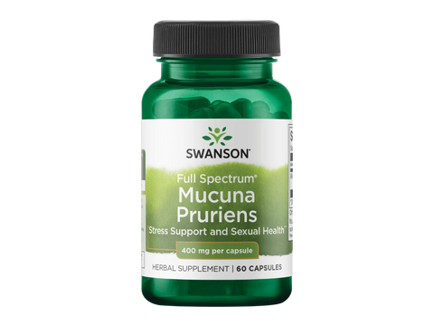 Swanson Full Spectrum Mucuna Pruriens 400 mg – 60 Capsules herbal dietary supplement bottle front label