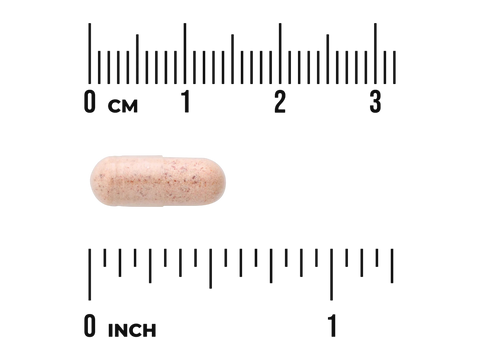 Swanson Full Spectrum Saffron Supplement, 15 mg – 60 Capsules capsule size comparison with measurement scale