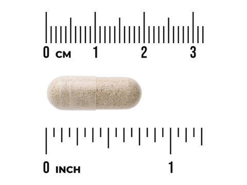 Swanson Full Spectrum Sceletium Tortuosum 50 mg Veggie Caps – 60 Count capsule size comparison with measurement scale