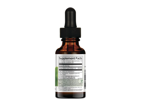 Bottle with dropper labeled 'Supplement Facts' on a white background