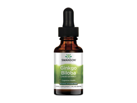 Swanson Ginkgo Biloba liquid extract bottle on a white background