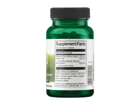 Green supplement bottle with label on a white background