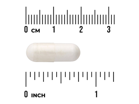 Swanson L-Glutathione 100 mg Featuring Setria® Glutathione – 100 Capsules capsule size comparison with measurement scale