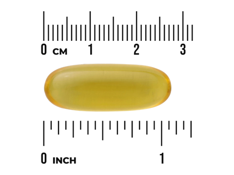 Swanson Pumpkin Seed Oil 1000 mg Softgels – 100 Count softgel size comparison with measurement scale