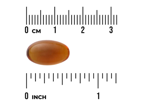 Swanson Saw Palmetto 320 mg & Pumpkin Seed Oil 75 mg – 60 Count softgel size comparison with measurement scale
