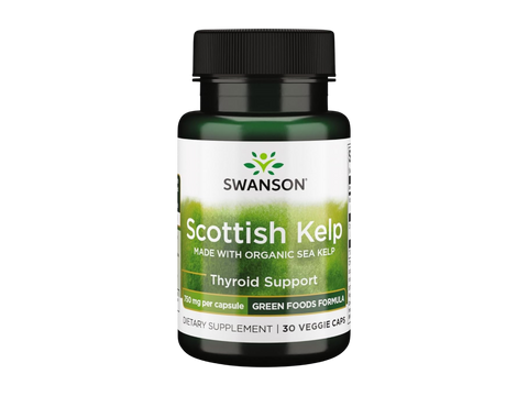 Swanson Scottish Kelp supplement bottle on a white background