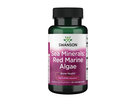 Swanson Sea Minerals Red Marine Algae supplement bottle on a white background