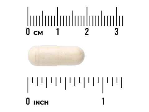 Swanson SelenoExcell Selenium 200 mcg – 60 Capsules capsule size comparison with measurement scale