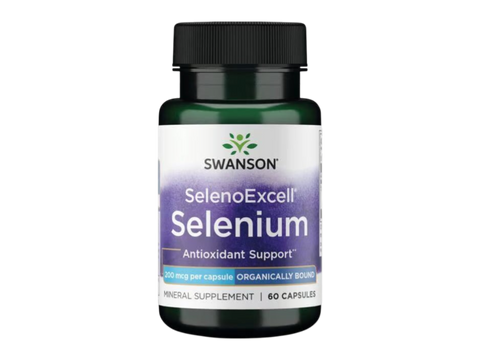 Swanson SelenoExcell Selenium 200 mcg – 60 Capsules mineral dietary supplement bottle front label