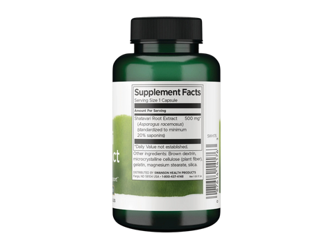 Swanson Shatavari Root Extract 500mg Standardized Capsules - 120 Count