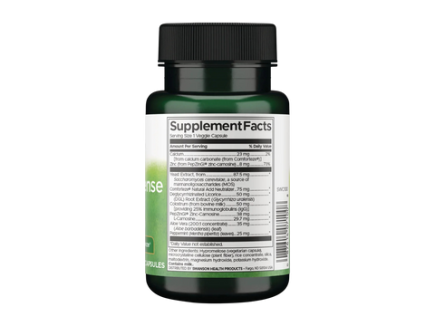 Supplement bottle with label on a white background