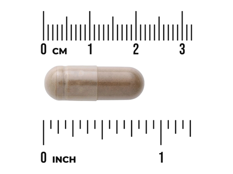 Swanson Triphala Formula – Amla, Behada, Harada – 100 Capsules capsule size comparison with measurement scale
